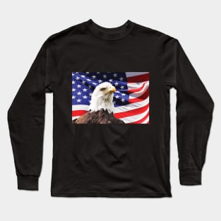 American Eagle and Flag for Patriots Long Sleeve T-Shirt